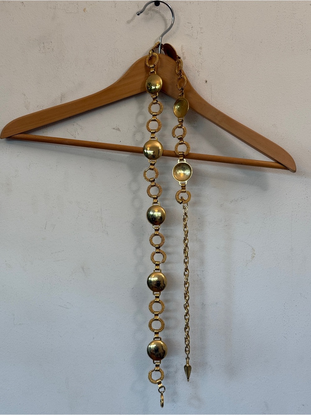 Vintage Gold Tone Beaded Link Belt